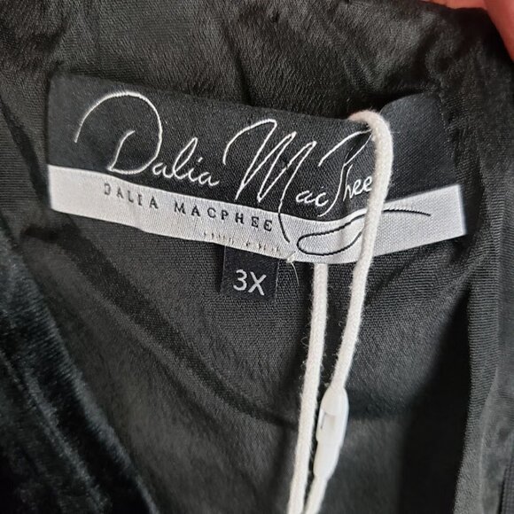 Dalia MacPhee Midi Dress NWT Black Velvet Star Sequin Sheer Whimsygoth Size 3X - Picture 7 of 14